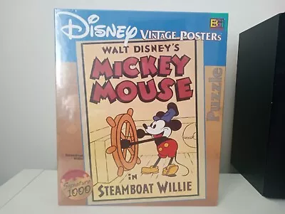 Disney Vintage Posters Mickey Mouse In Steamboat Willie 1000 Piece Puzzle Sealed • $29.99