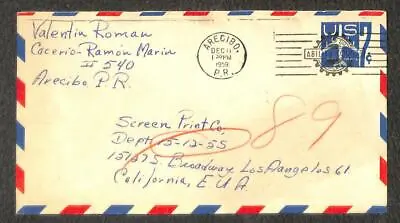 PUERTO RICO USA UC33 STATIONERY ENTIRE ARECIBO TO CALIFORNIA COVERS (x2) 1959 • $6.95
