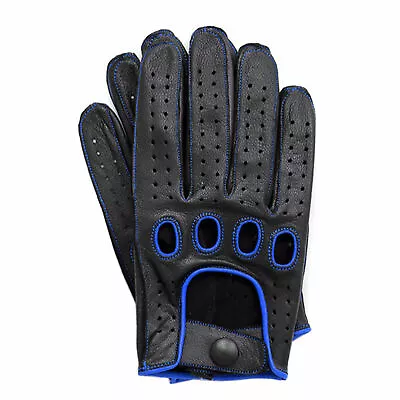 Genuine Soft Leather Reverse Stitched Full-Finger Driving Gloves Fashion Classic • $13.66