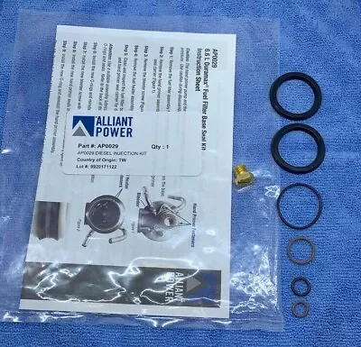 AP0029 Duramax Fuel Filter Housing Seal Kit & Bleeder Screw 01-10 GM 6.6L  • $39.95
