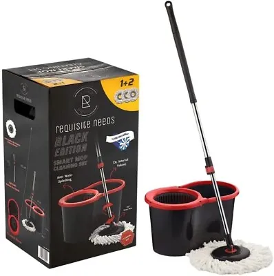 £17.49 • Buy Spinning Mop & Bucket Handle With 3pcs Microfiber Heads Easy 360°Magic Rotating