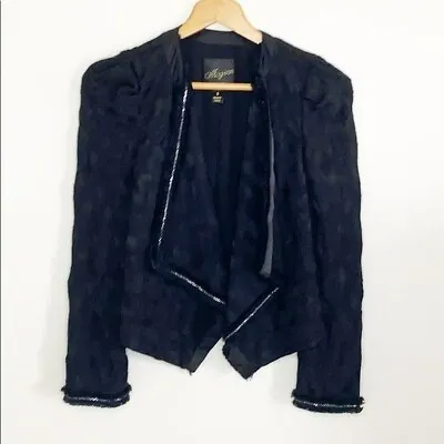 McGinn Black Silver Metallic  Open Front Blazer Size Small • $40