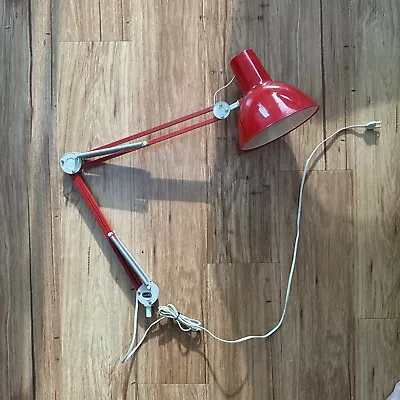Vintage Red Pixar Desk Lamp Luxo Adjustable Arm By Jacob Jacobsen - No Base • $60