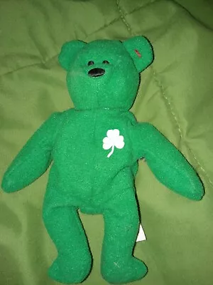 Shamrock St Patricks Day Green Mini Beanie Baby No Tags • $3