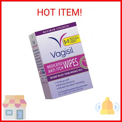 $7.55 • Buy Vagisil Anti-Itch Medicated Feminine Intimate Wipes For Women, Maximum Strength,