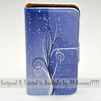 $13.98 • Buy For OPPO Series - Blue Swirl Theme Print Wallet Mobile Phone Case Cover 