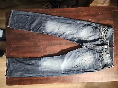 True Religion Geno Relaxed Slim Jeans Men's 32x32 Blue Straight Leg Cotton Blend • $24.99