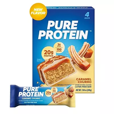 NEW FLAVOR Pure Protein Bars Caramel Churro 20g Protein 1.76 Oz 4 Count.. • $7.99