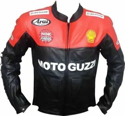 Motoguzzi Red Jacket Motorbike Motorcycle Bike Cowhide Leather Leder Biker Guzzi • $208.12