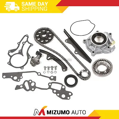 Heavy Duty Timing Chain Kit W/ 2 Metal Guides Oil Pump Fit 85-95 Toyota 22R 22RE • $55.95