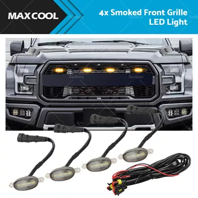 ​4PCS LED Front Grille Lights Amber Lighting Kit Raptor Style For Ford Ranger PX • $17.05