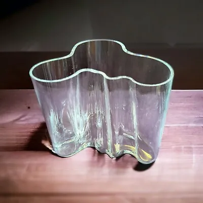 Vintage Alvar Aalto Clear Glass Vase  6 1/4  X 4 3/4 *8” • $100