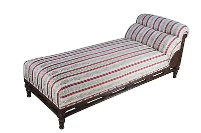Antique Victorian Eastlake Mahogany Daybed Chaise Lounge Fainting Couch Recamier • $1997.50