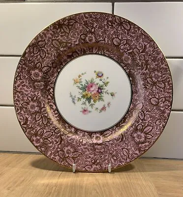 A Large Vintage Minton Pink & Gilt & Floral Brocade Cabinet Plate 27cm • £25