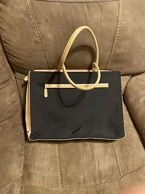 Franklin Covey Structured Black And Tan Laptop Tote Bag Briefcase ~17x12x5 • $49.95
