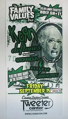 $14.99 • Buy Korn + Deftones Stonesour Concert Poster Philly Area 9/15/06 Family Values !