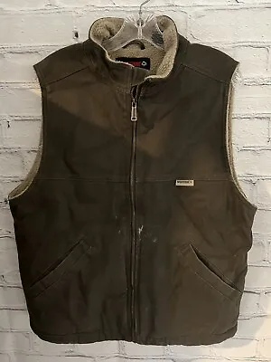 $14 • Buy Wolverine Brown Vest Full Zip Demin Shell Sherpa Lined Men's M
