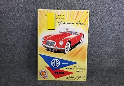 Tin Litho Sign Mg Mga 1st In A New Line 11  X 16  1994 Made In Gt Britain • $19.95