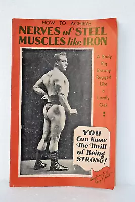 Vintage George Jowett Nerves Of Steel Muscles Like Iron Bodybuilding Booklet 193 • $61.62