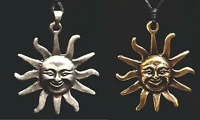 Celestial Sun Sol Steampunk Pewter Bronze Pendant Necklace Gothic Biker UK • $8.69