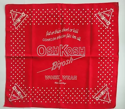 Vintage Osh Kosh B'gosh Mens Bandana Handkerchief Red Union Made USA • $5
