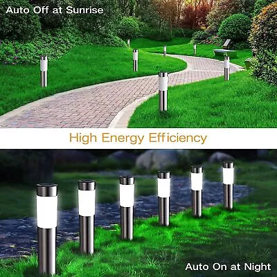 12 Pack Solar Pathway Lights Outdoor Garden Lamp LED Waterproof Stainless Steel • $32.99