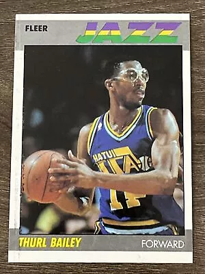 Thurl Bailey 1987 Utah Jazz 87-88 Fleer Basketball #6 Of 132 Nrmt Sharp • $1.50