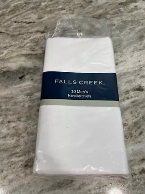 Falls Creek Mens Handkerchiefs White Set Of 10 NEW • $10