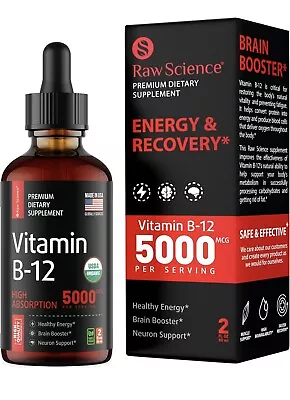 Vitamin B12 Liquid Drops Sublingual 5000mcg • $28