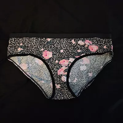 Victoria's Secret Rose Leopard Black Hiphugger Panty Medium • $5