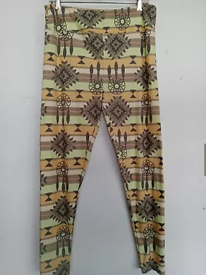 Size M Lula Roe Leggings In Aztec Print. See Photos. Excellent Condition • $9