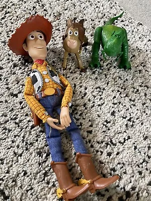 £10.99 • Buy Disney Store Toy Story Bundle, Talking Pull String Woody, Rex And Bullseye.