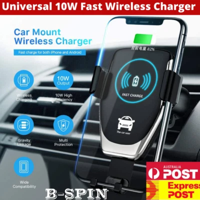 $15.99 • Buy Wireless Fast Charger Car Holder Mount For IPhone 13 12 11 Pro Max X S21 S20