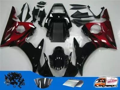 $499.99 • Buy Fit For Yamaha 03-05 YZF R6 & 06-09 YZF R6s Black Red Flames ABS New Body A002
