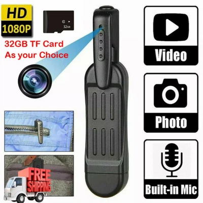 £13.01 • Buy Mini Pocket Pen Camera Hidden 1080P HD Video Recorder Body Portable Nanny Cam
