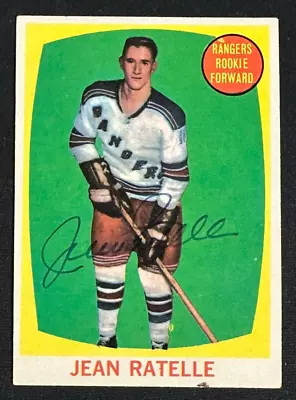 Jean Ratelle Autographed 1961-62 Topps Rookie Card #60 New York Rangers • $299.99