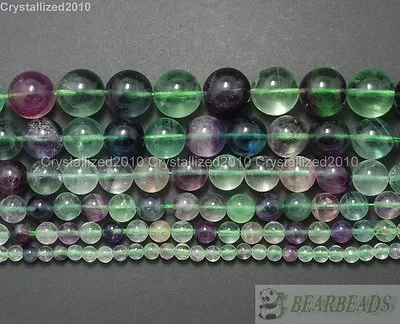 Natural Rainbow Fluorite Gemstone Round Beads 4mm 6mm 8mm 10mm 12mm 14mm 15.5  • $6.40
