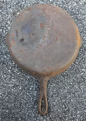 Vintage Griswold Cast Iron No. 8  Large Block Logo Skillet 704 Erie PA • $70.91