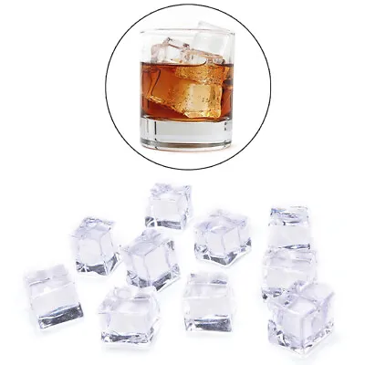 10PCS/Pack Fake Artificial Acrylic Ice Cubes Crystal Clear 2/2.5/3cm Squa N^Z DR • £5.80