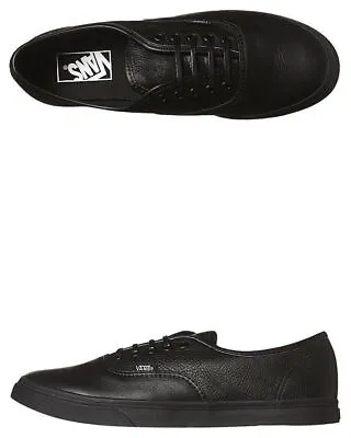 Vans Authentic Lo Pro Italian Leather Black/black Skateboard School Shoes • $80.06