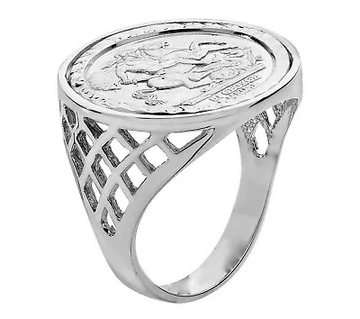 Sterling Silver St George Coin Ring / Sovereign -  ALL SIZES AVAILABLE • £25.95