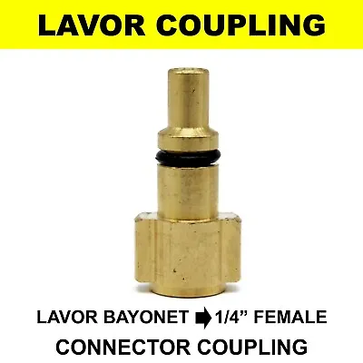 Lavor Pressure Washer Lance Bayonet  Adapter Coupling To 1/4  BSP Screw • £8.85