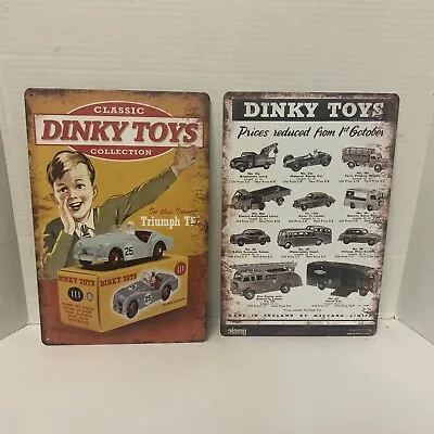 Dinky Toys Tin Signs Triumph Maserati Roover Austin Car Fire Engine Horse Van • $13.45