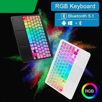 Rechargeable Wireless Bluetooth Keyboard With Touchpad RGB Backlight Ultrathin • $30.23