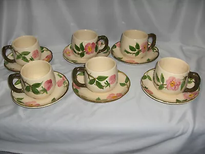 12 Pc Vintage Cups & Saucers Franciscan China Stoneware Desert Rose USA NICE • $65