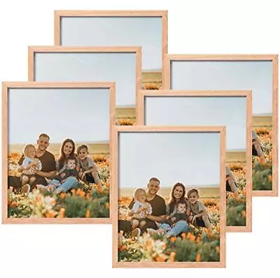 ATOBART 8x10 Set Of 6 Oak Wood Picture Frame Solid Wooden Photo Frame Natural... • £42.08
