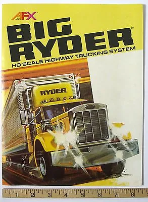 6-Side 1982 Aurora AFX BIG RYDER HIGHWAY TRUCKING SYSTEM Slot Car Catalog A++! • $21.99