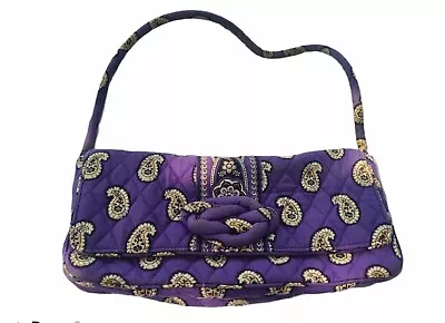 Vera Bradley Purple Paisley Purse Simply Violet Small Handbag Hippie Knot Boho • $7.95
