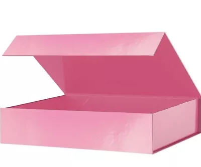 Glossy Pink Gift Box With Attachable Lid- (New) Magnetic Closure (1 Pc) • $6.99