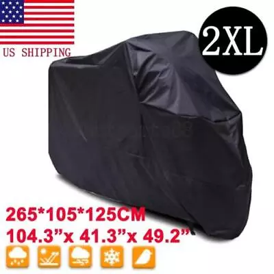 XXL Black Motorcycle Cover For Kawasaki Vulcan VN 2000 800 900 Classic Custom • $24.78